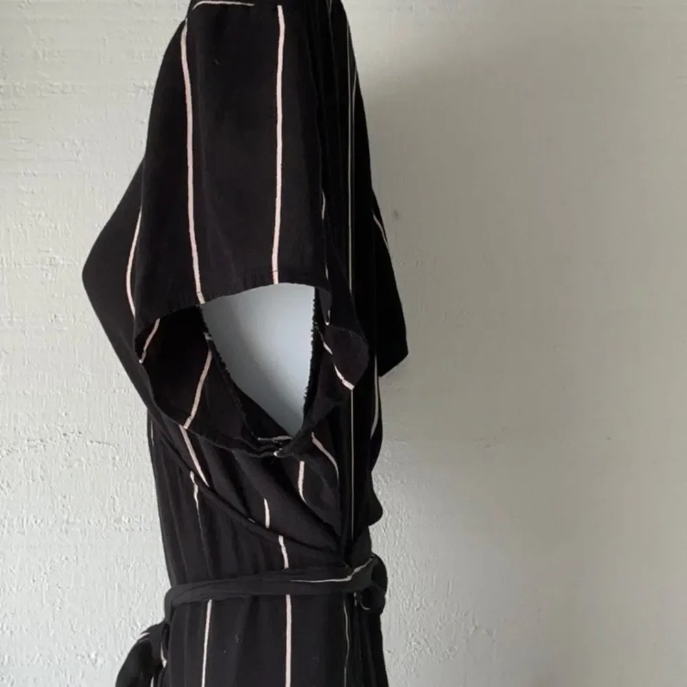 LOFT Wrap Dress with White Stripes and belt - Picture 9 of 15